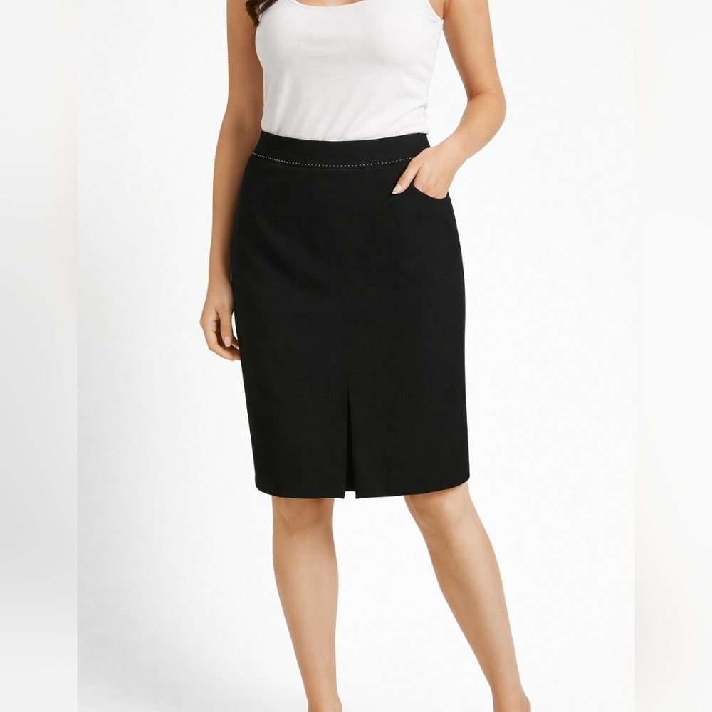 5/$25 John PAUL RICHARD 1990s Black Straight Pencil Skirt Size 4 Petite